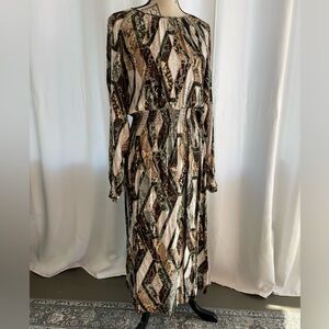 H&M Multicolor Geometric Long Sleeve Dress